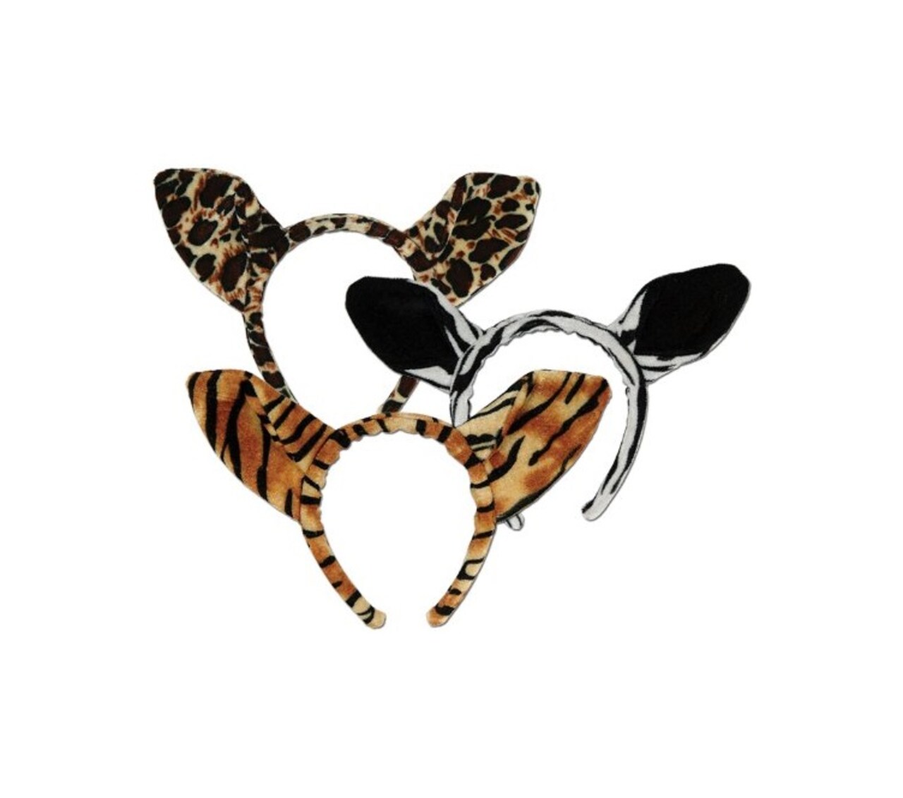 Beistle Club Pack of 12 Soft-Touch Jungle Animal Print Ear Headband Halloween Party Favors